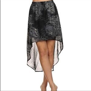 NWOT MOA USA Womens Leopard Print High Low Hem Skirt Size S